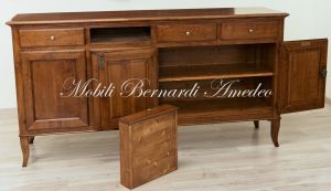 Style sideboard with saber legs, 4 doors and 4 200cm drawers